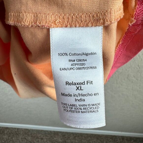 Fielder by Bonobos Relaxed Fit Gradient Ombre Dip Dye Polo Shirt XL Orange Pink - Picture 8 of 10